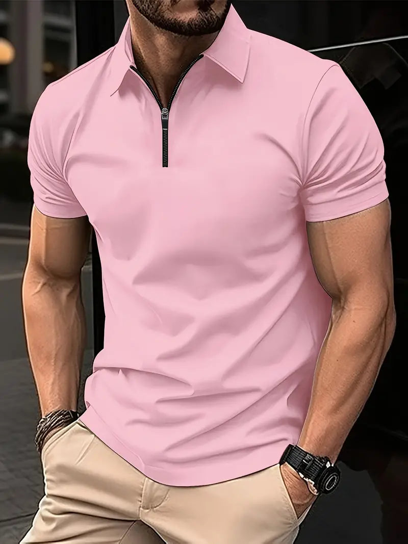 Ilan | Zip Collar Short Sleeve Polo