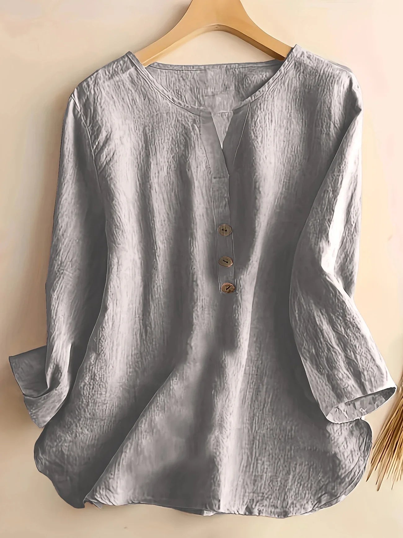 Mykaela | Blouse With Button V Neckline