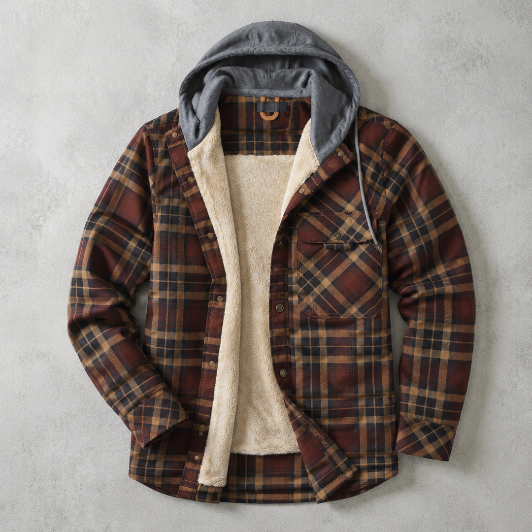 Anderson | Shirt Jacket With Plaid Pattern and Hood