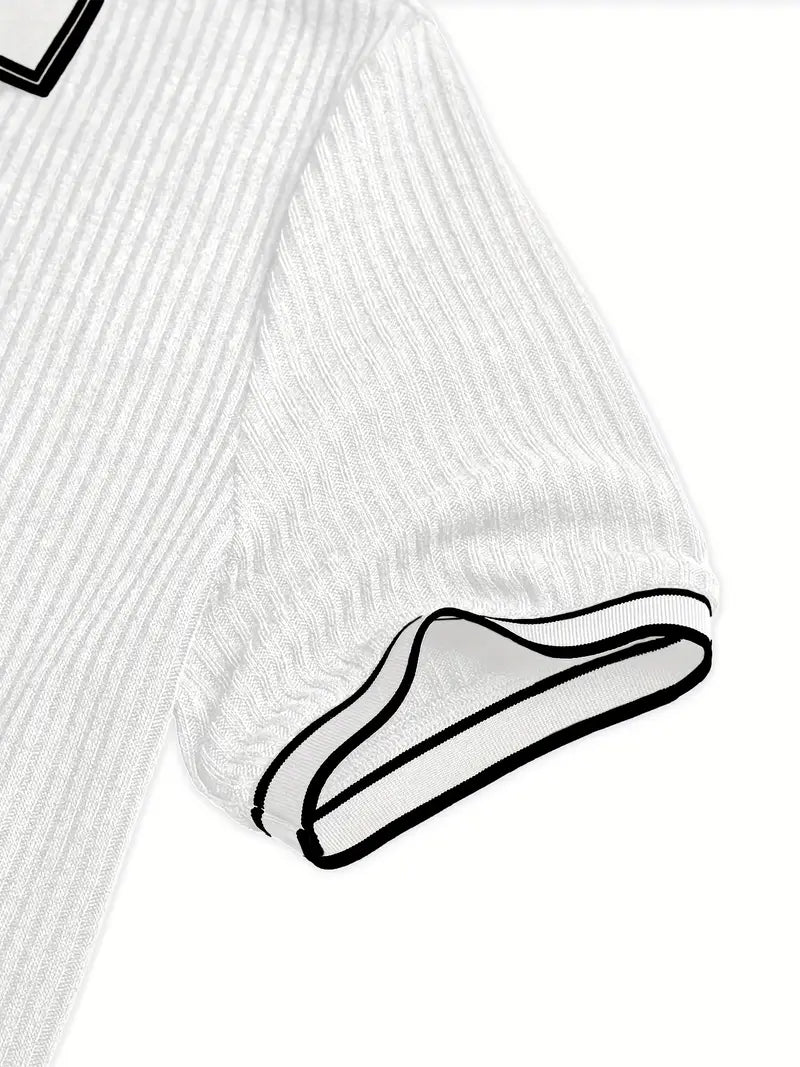 Orestis - Ribbed Short Sleeve Polo Shirt