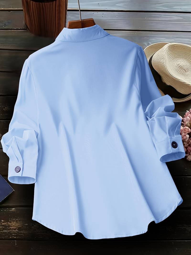 Lasangi - Long Sleeve Button Front Casual Shirt
