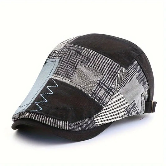 Lebron | Patchwork Print Adjustable Flat Cap