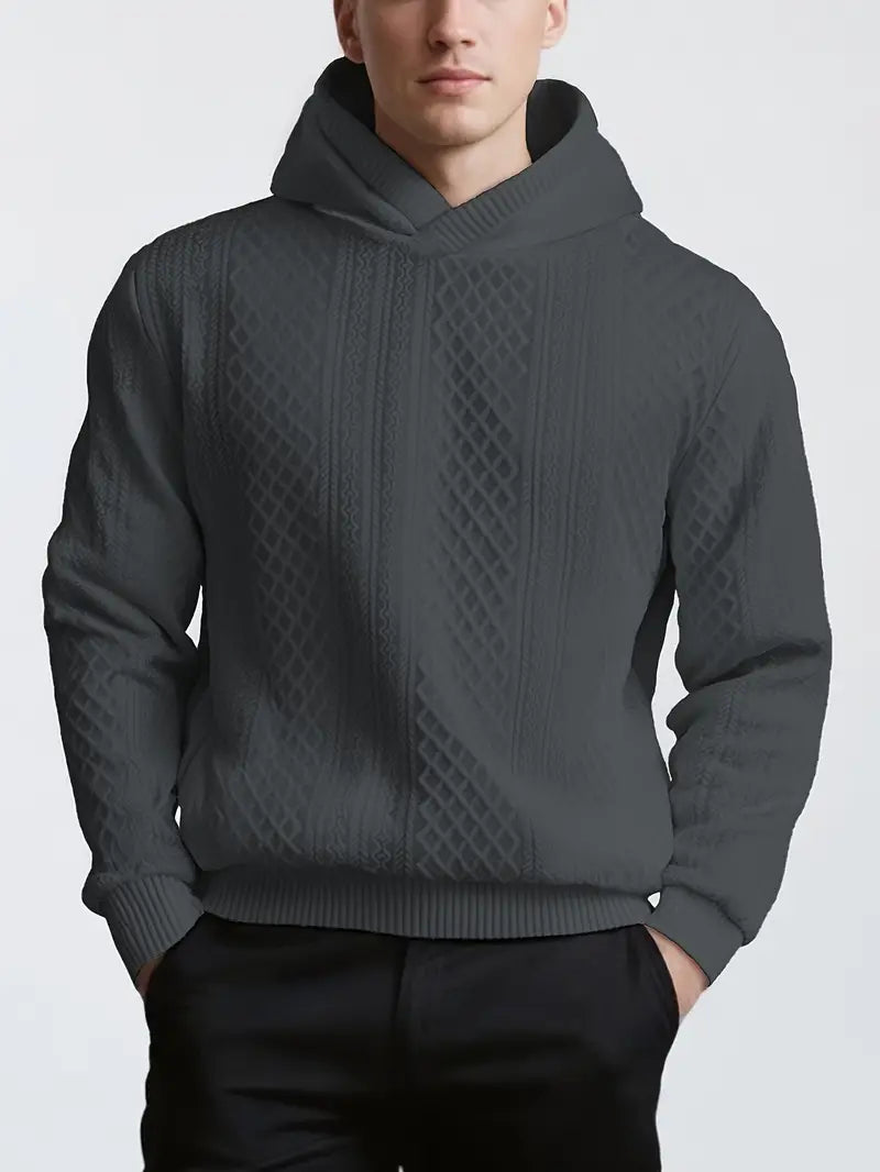 Karah | Long Sleeve Textured Knit Hooded Sweater
