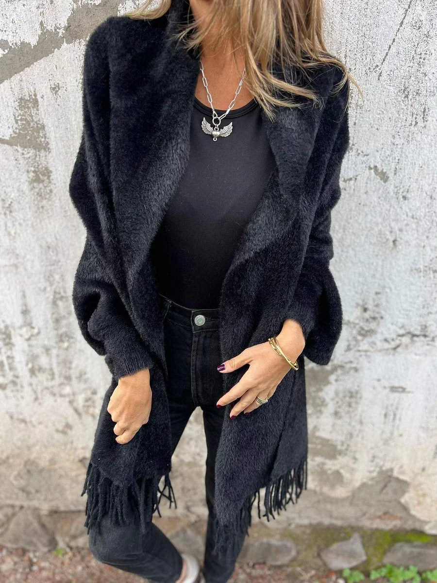 Ellyse | Long Sleeve Fringe Coat
