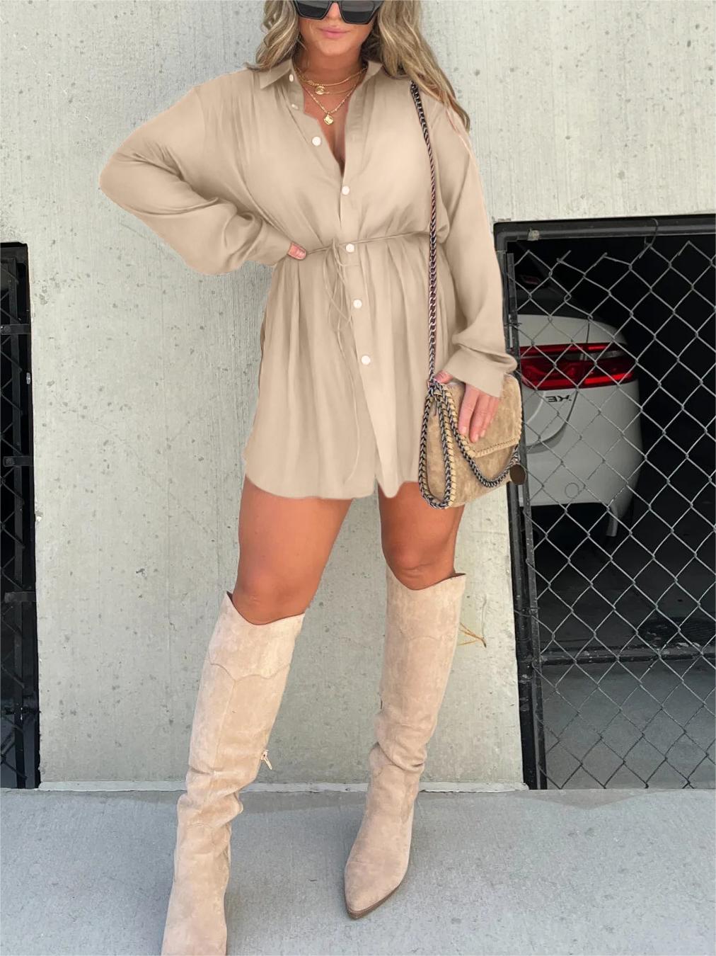 Giulia | Loose Turn-Down Collar Shirt Shorts Set