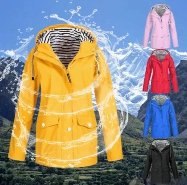 Ilektra | Hooded Long Sleeve Zip Rain Jacket