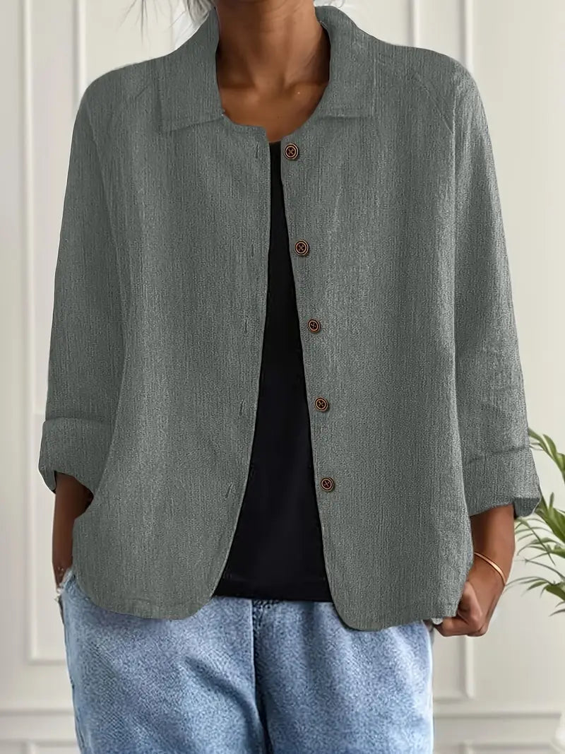 Dianette | Lightweight Long Sleeve Button-Up Shirt