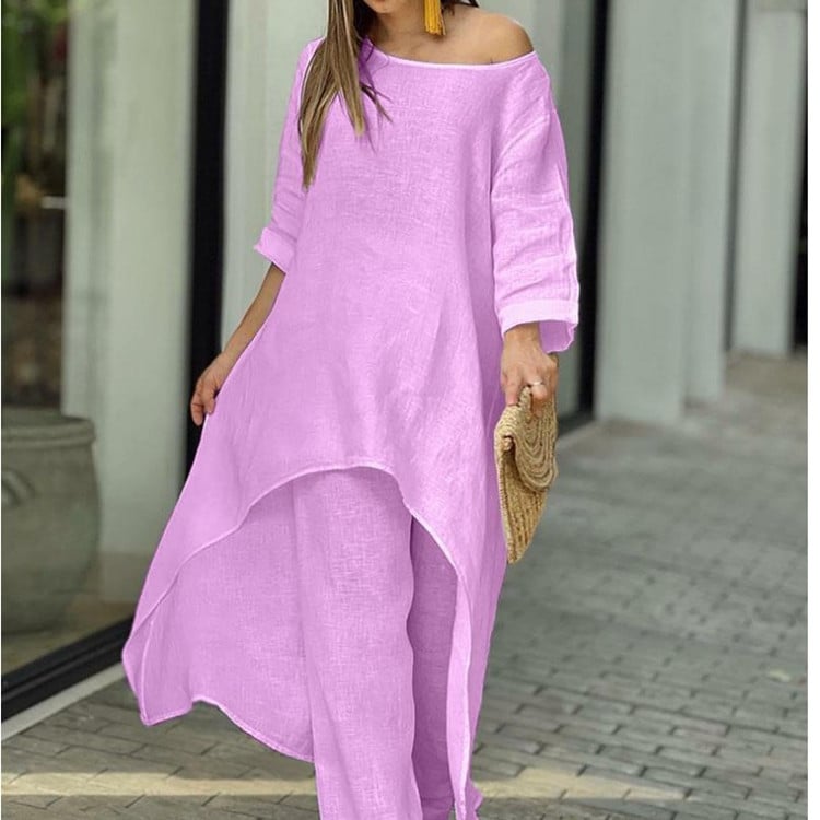 Liselotte | Two Piece Asymmetrical Tunic Trouser Set