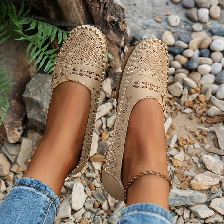 Gerdien | Slip On Loafers Perforated Round Toe