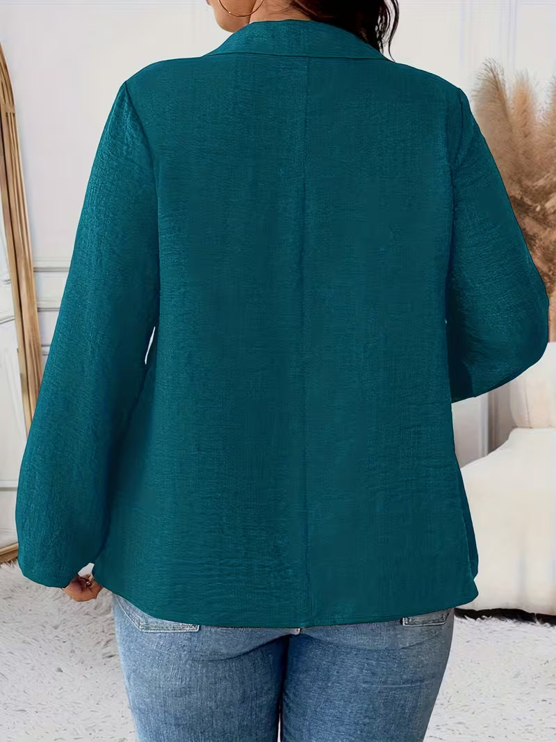 Noyelle | Long Sleeve V-Neck Button Blouse