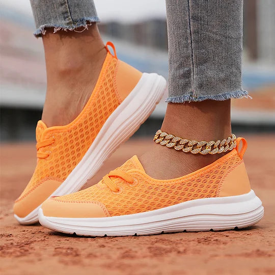 Firsova - Mesh Lace-Up Soft Sole Walking Shoes