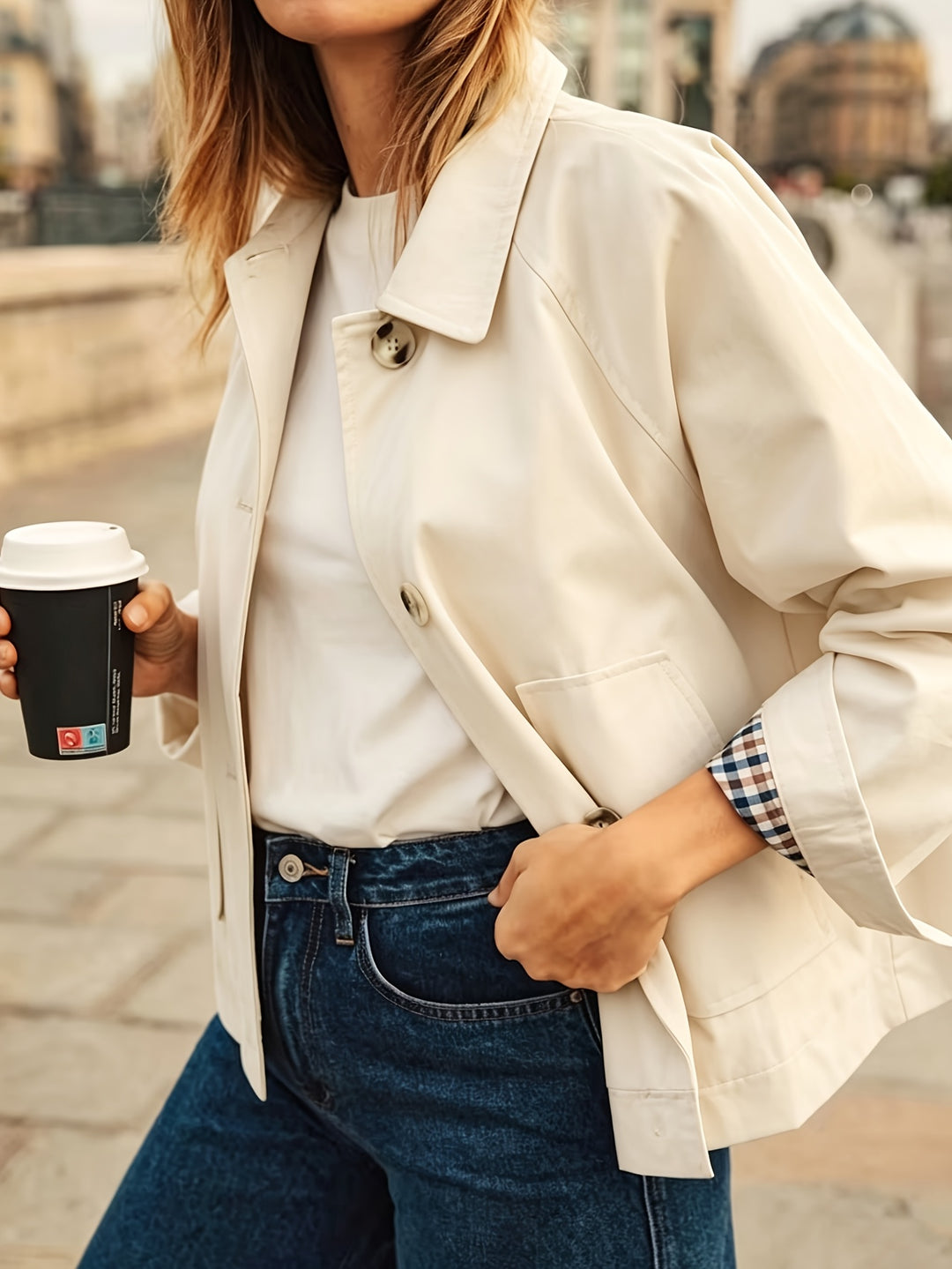 Alyona | Long Sleeve Button Front Jacket