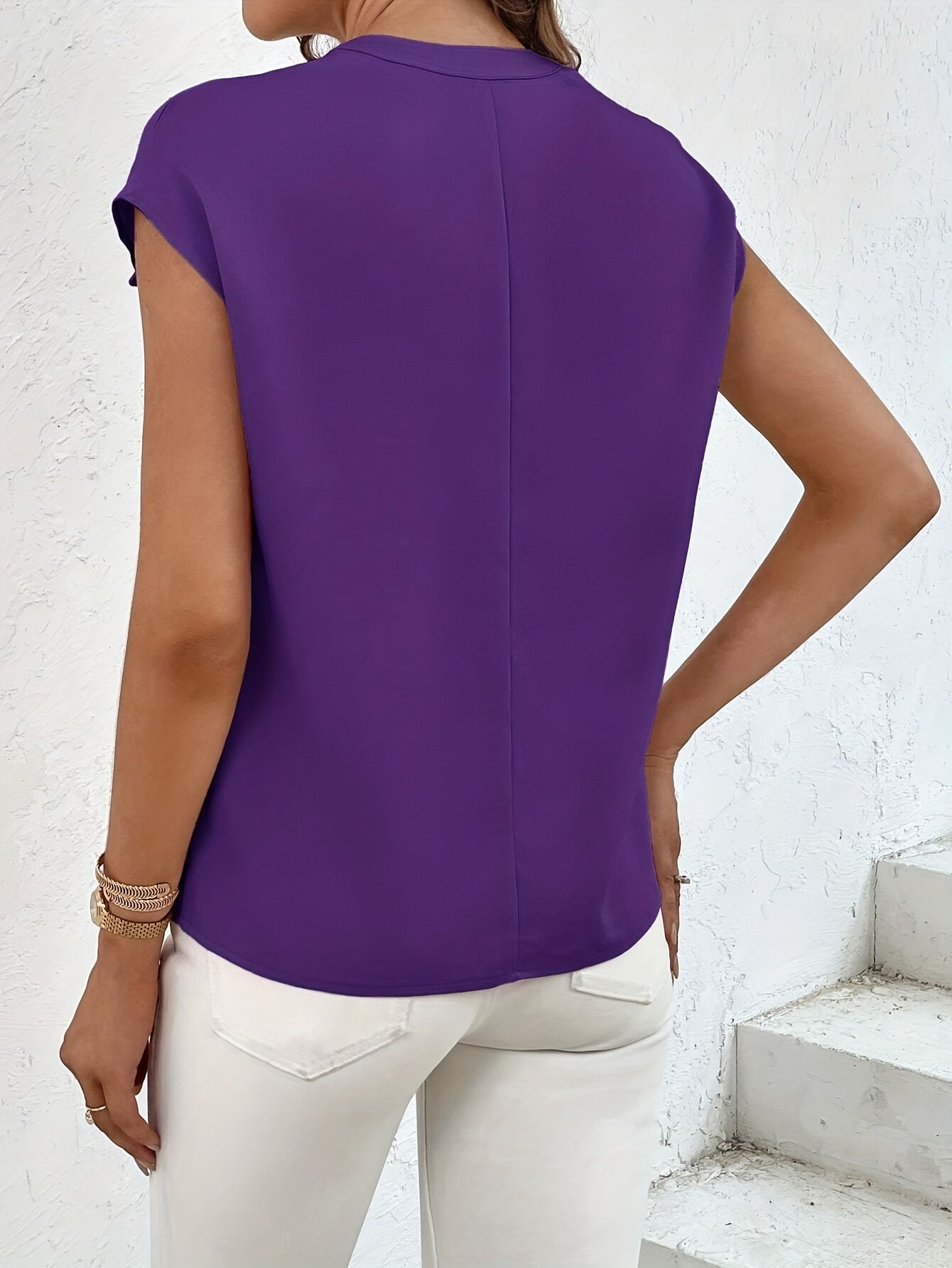Marquita - Short Sleeve Pocket Button Blouse