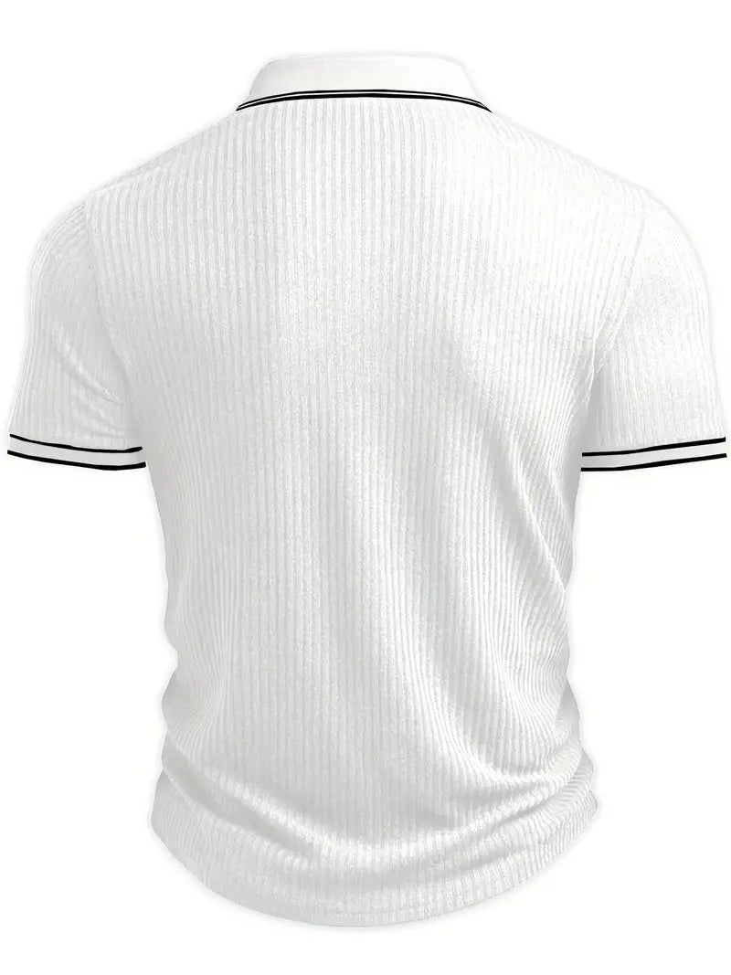 Orestis - Ribbed Short Sleeve Polo Shirt