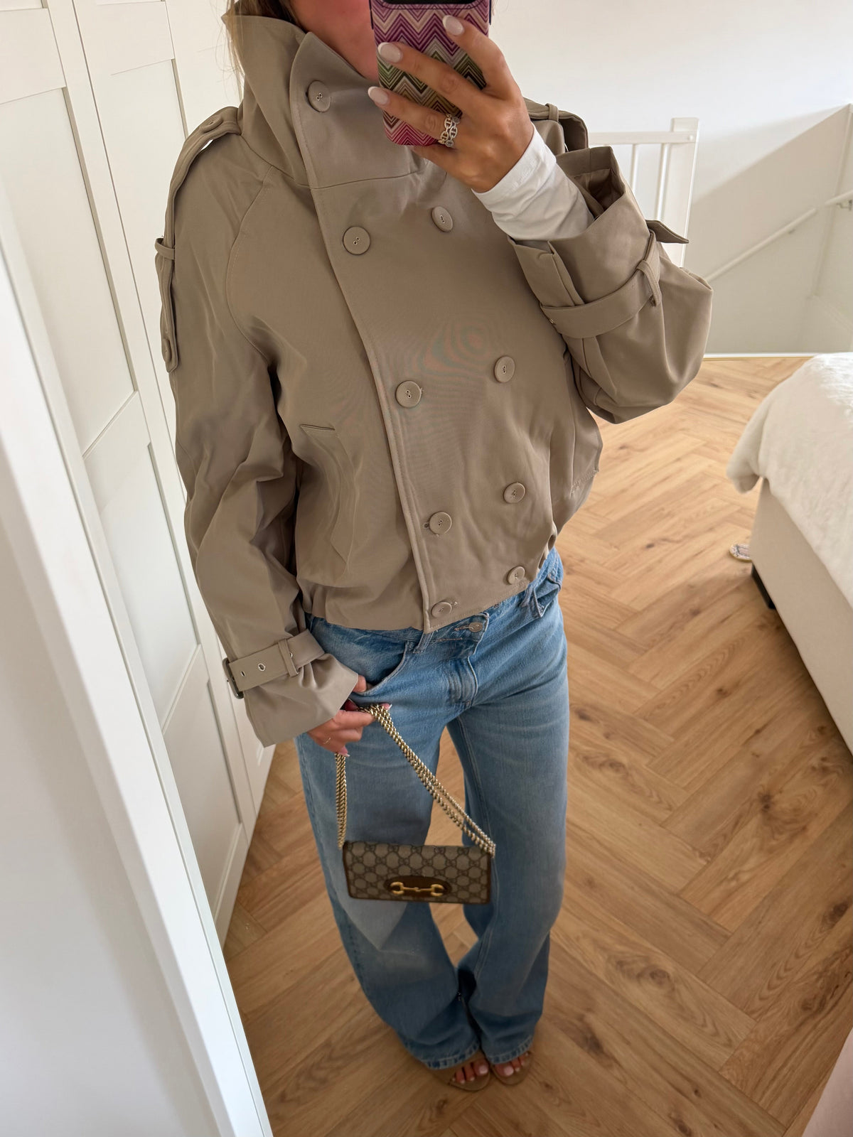 Luzia | Jacket With Double Breasted Front Stand Collar