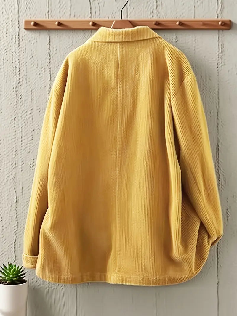 Nehara | Corduroy Blazer Jacket Long Sleeve Button Front