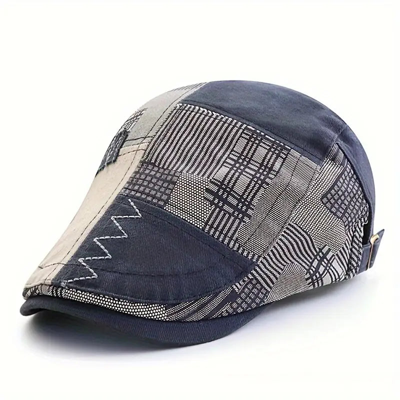 Lebron | Patchwork Print Adjustable Flat Cap