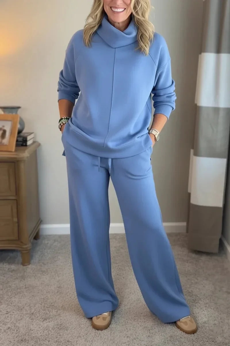 Yardenah | Two-Piece Cowl Neck Wide-Leg Set