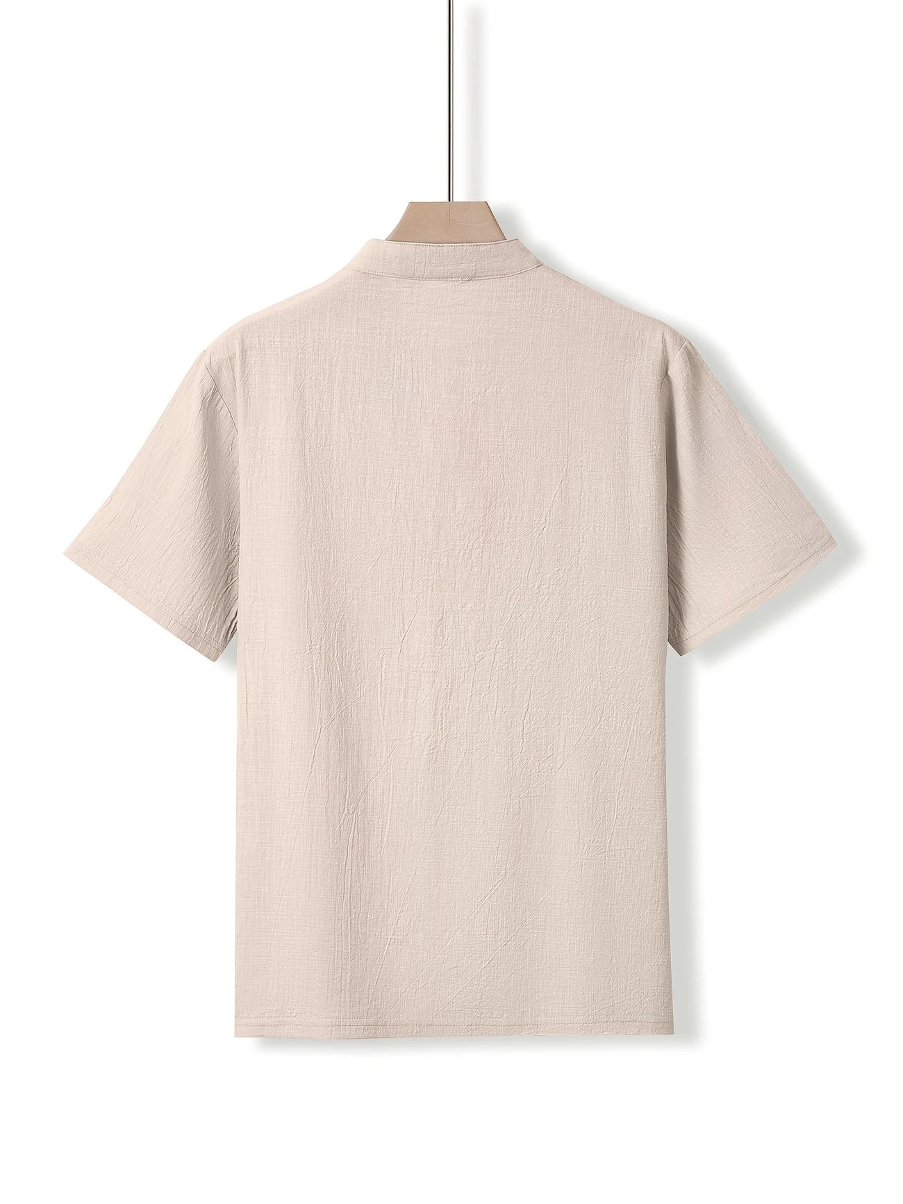 Markos | Short Sleeve Band Collar Henley Shirt