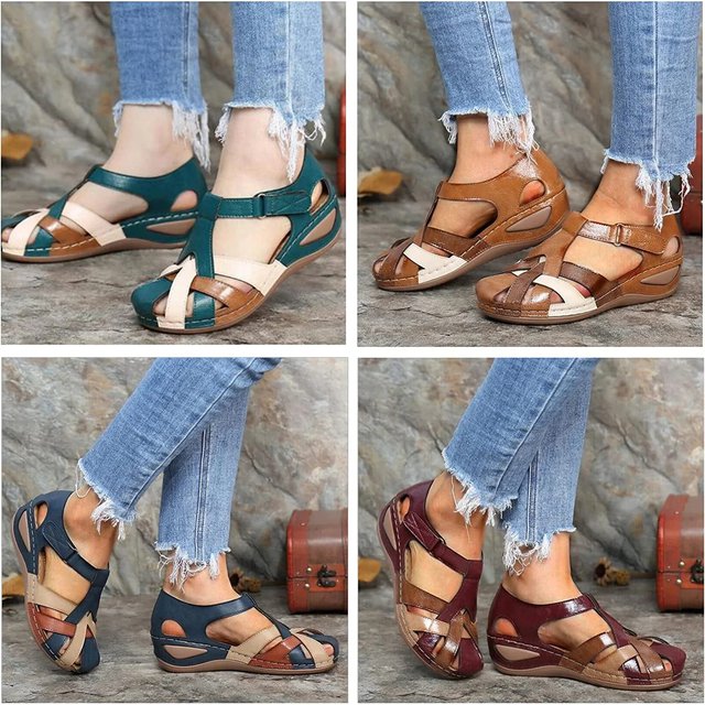 Kareena - Closed Toe Strappy Flat Sandals Buckle