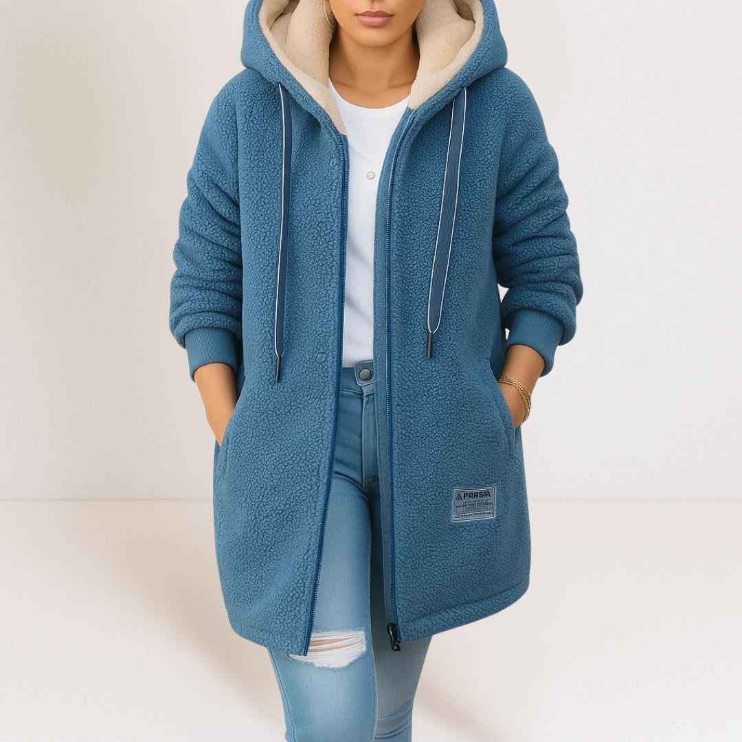 Bartola | Hooded Longline Fleece Zip-Up Jacket