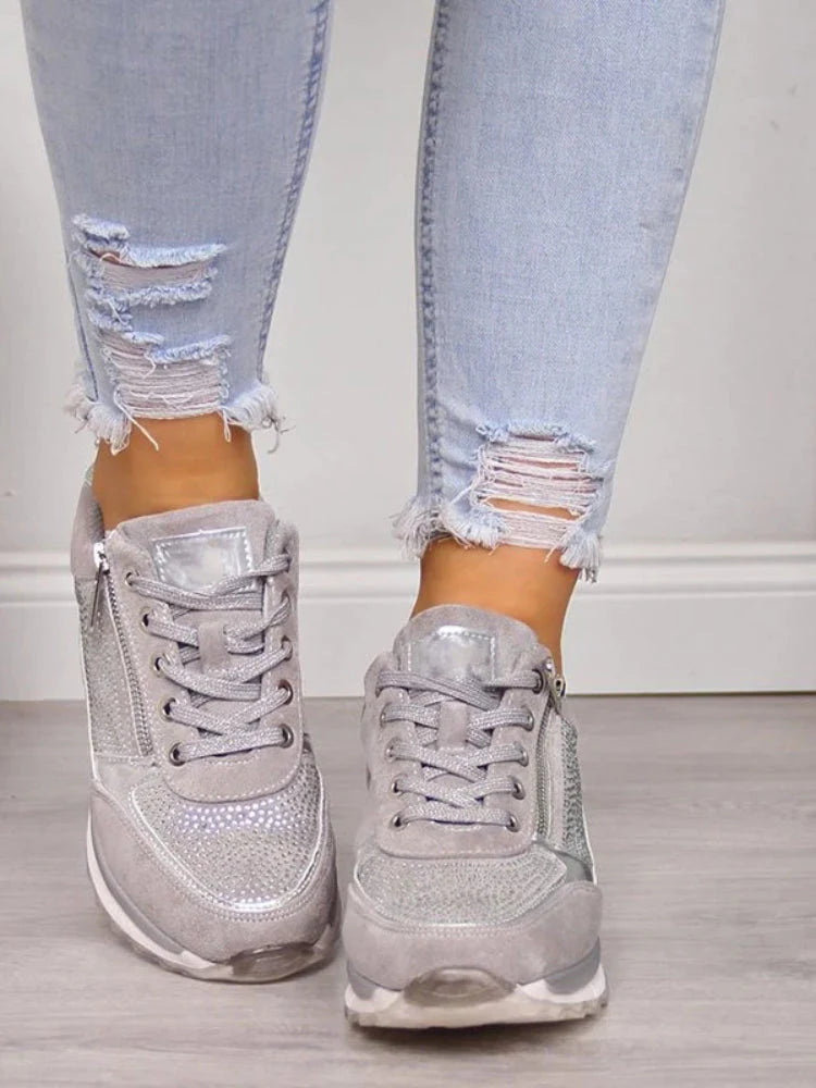 Gertie | Sneakers With Side Zippers and Metallic Accents