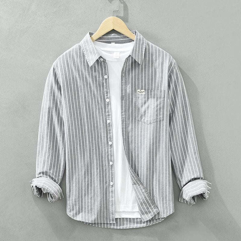 Edwin | Striped Long Sleeve Button-Up Shirt