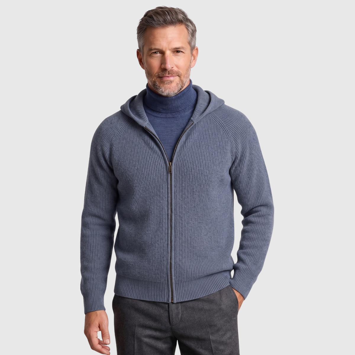 Atlascore | Hooded Merino Wool Zip-Up Sweater
