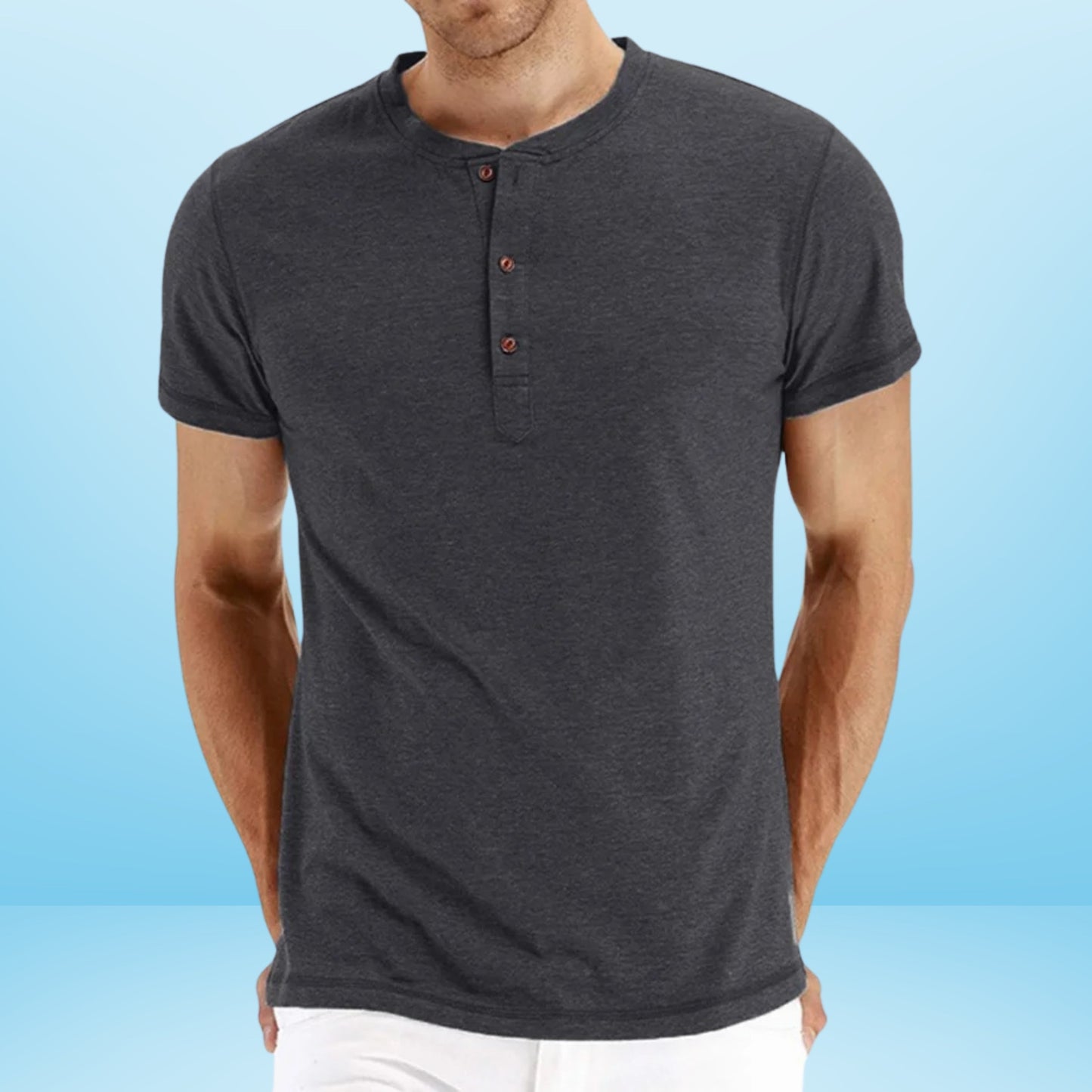 Bilgert | Short Sleeve Henley Neck T-Shirt