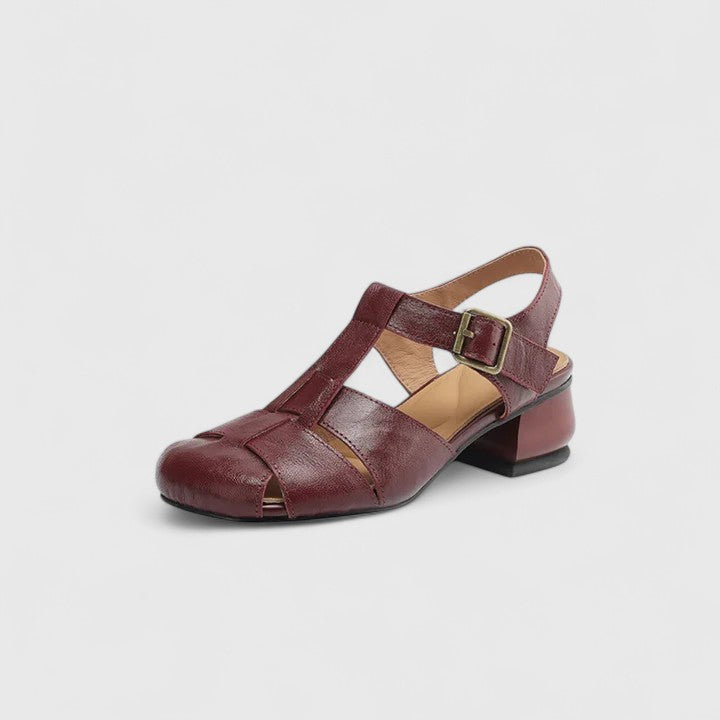 Kathy | Closed Toe T Strap Buckle Sandal