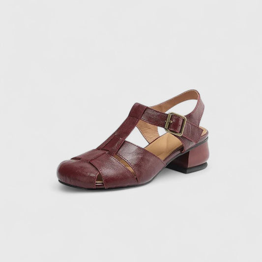 Kathy | Closed Toe T Strap Buckle Sandal