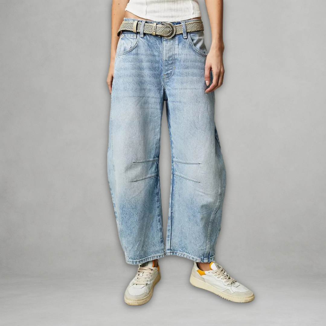 Patricija | Denim Barrel Leg Pocket Jeans