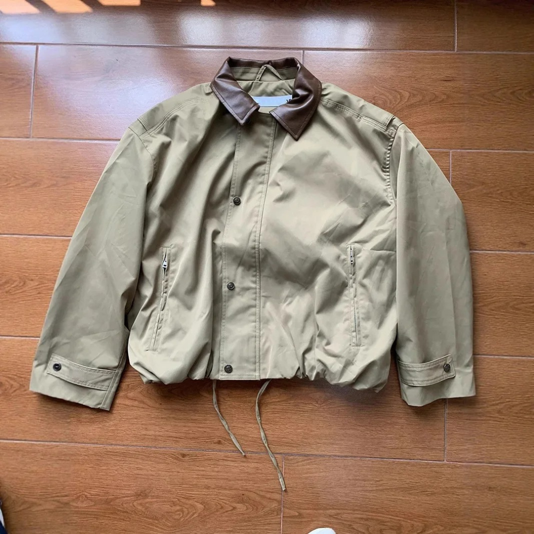 Jacke im retro | Retro Barn-Style Jacket with Leather Collar