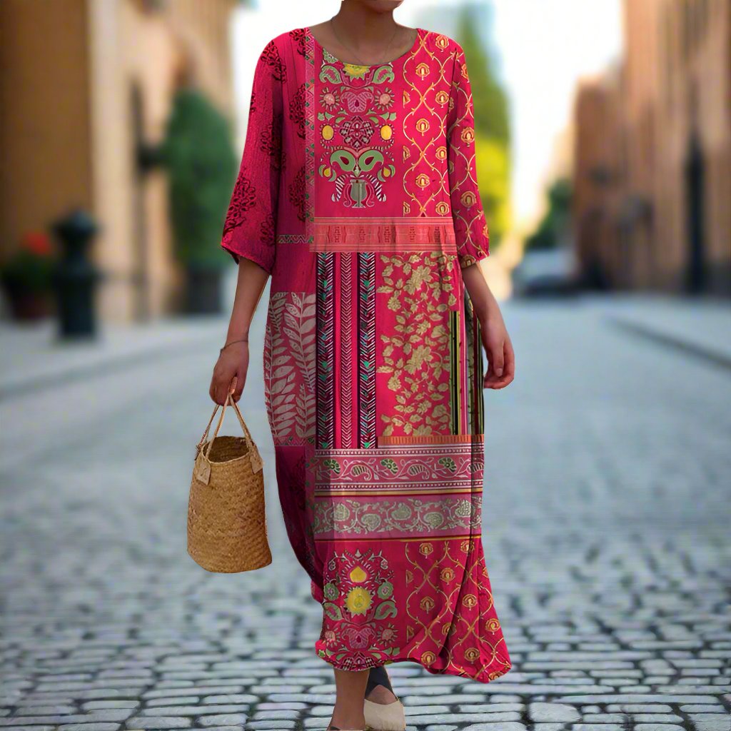 Ustinya | Printed Loose Fit Maxi Dress