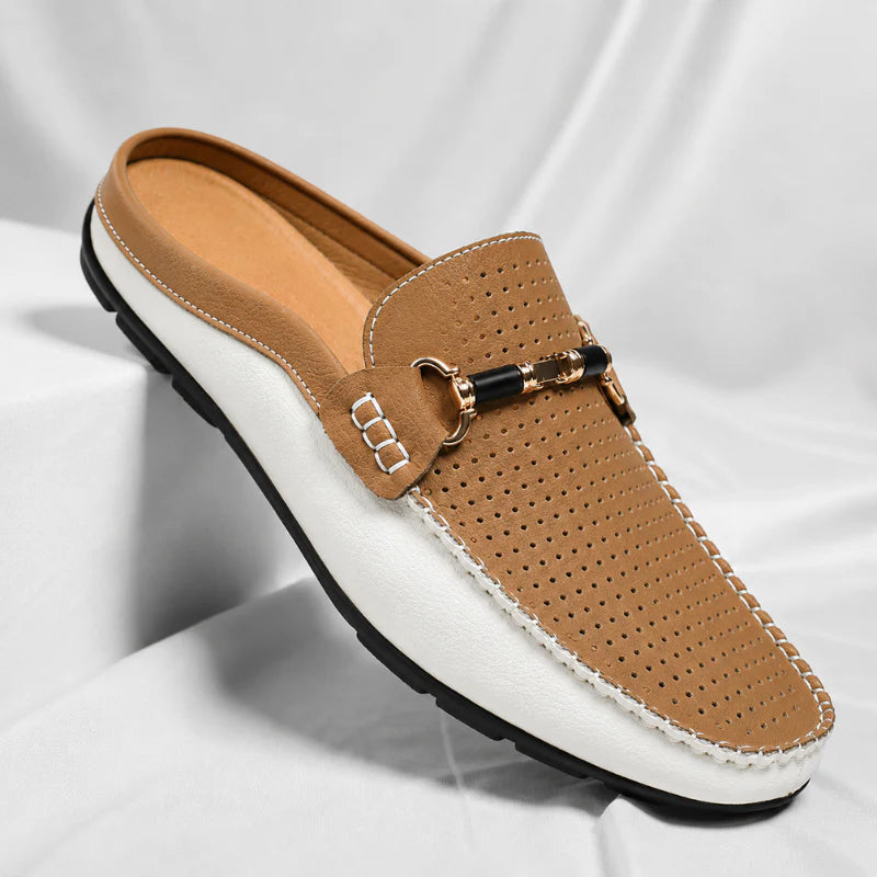 Yerson | Perforated Slip-On Mule Loafers