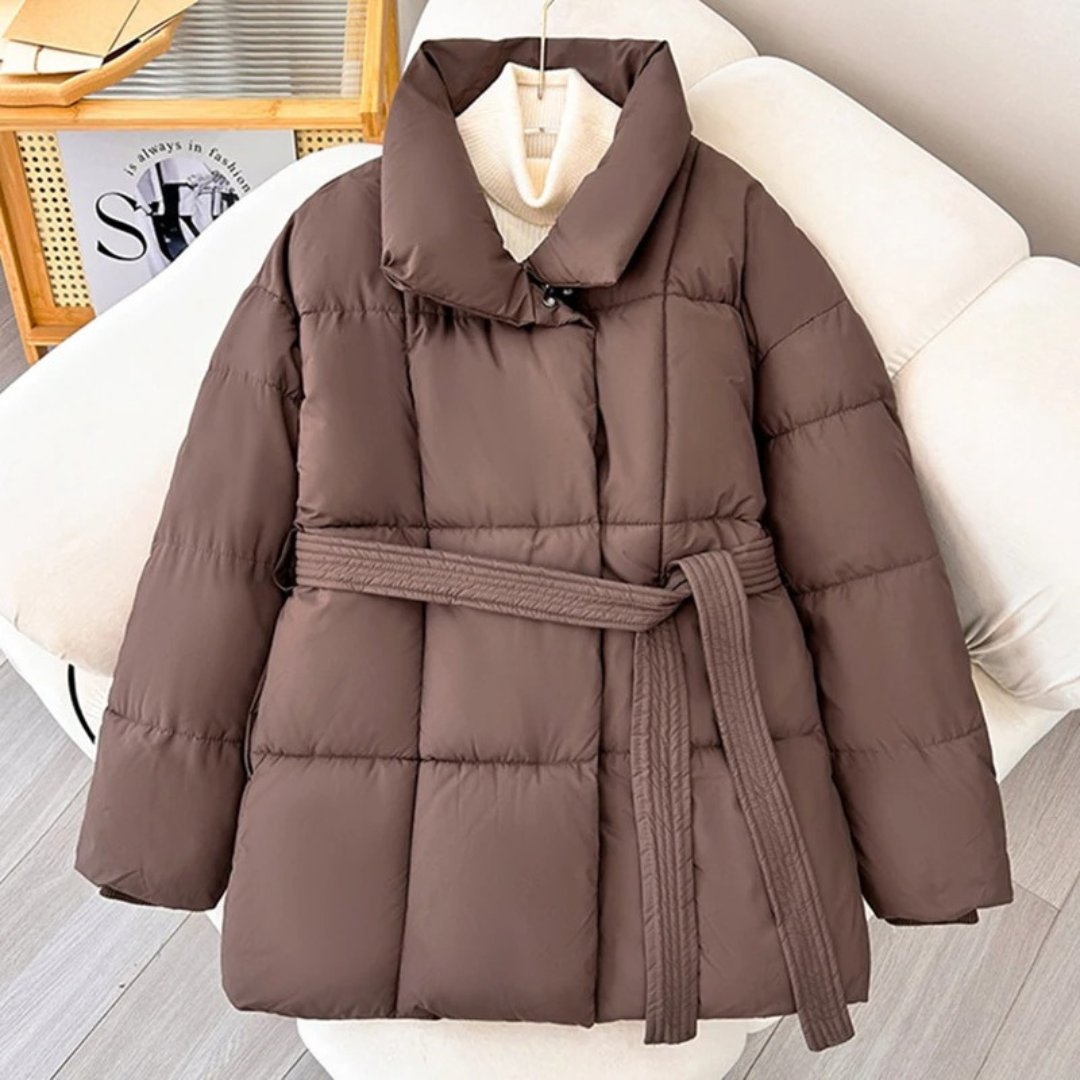 Helieluza | Puffer Jacket with Belted Waist