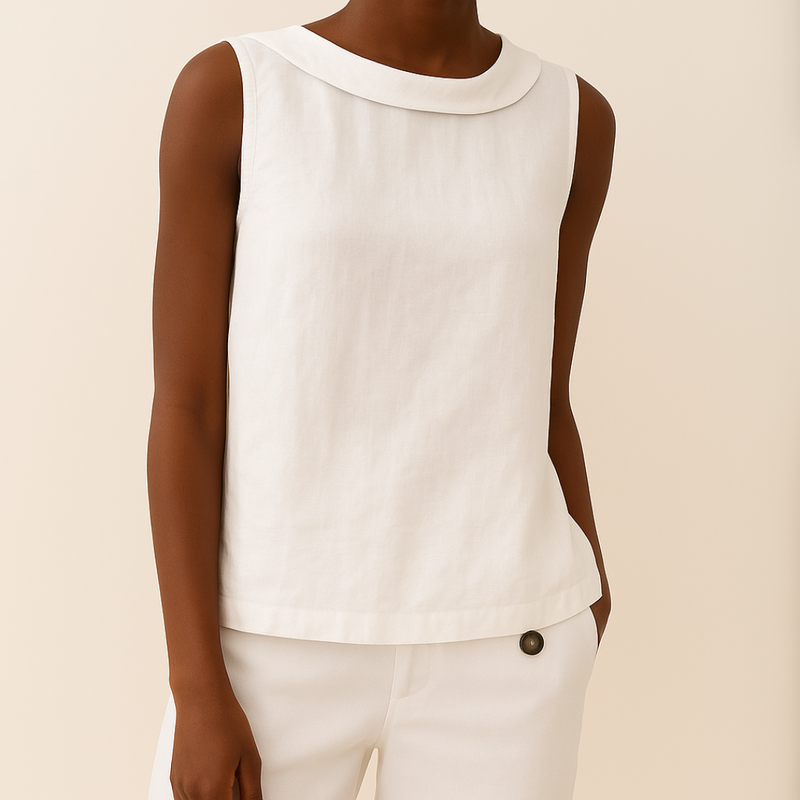 Anya | Blouse Light Blue Sleeveless Round Neck