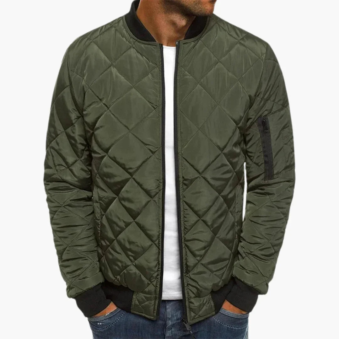 Davidson | Jacket With Diamond Quilting and Ribbed Trim