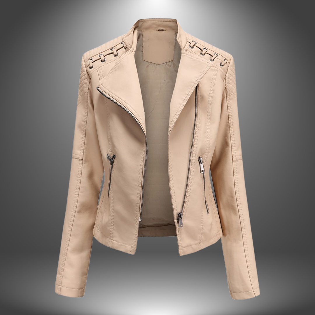 Lilia | Faux Leather Zip Jacket