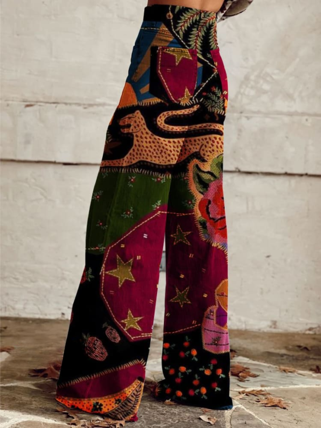 ERINA | Pants with Vintage Boho Patchwork Print