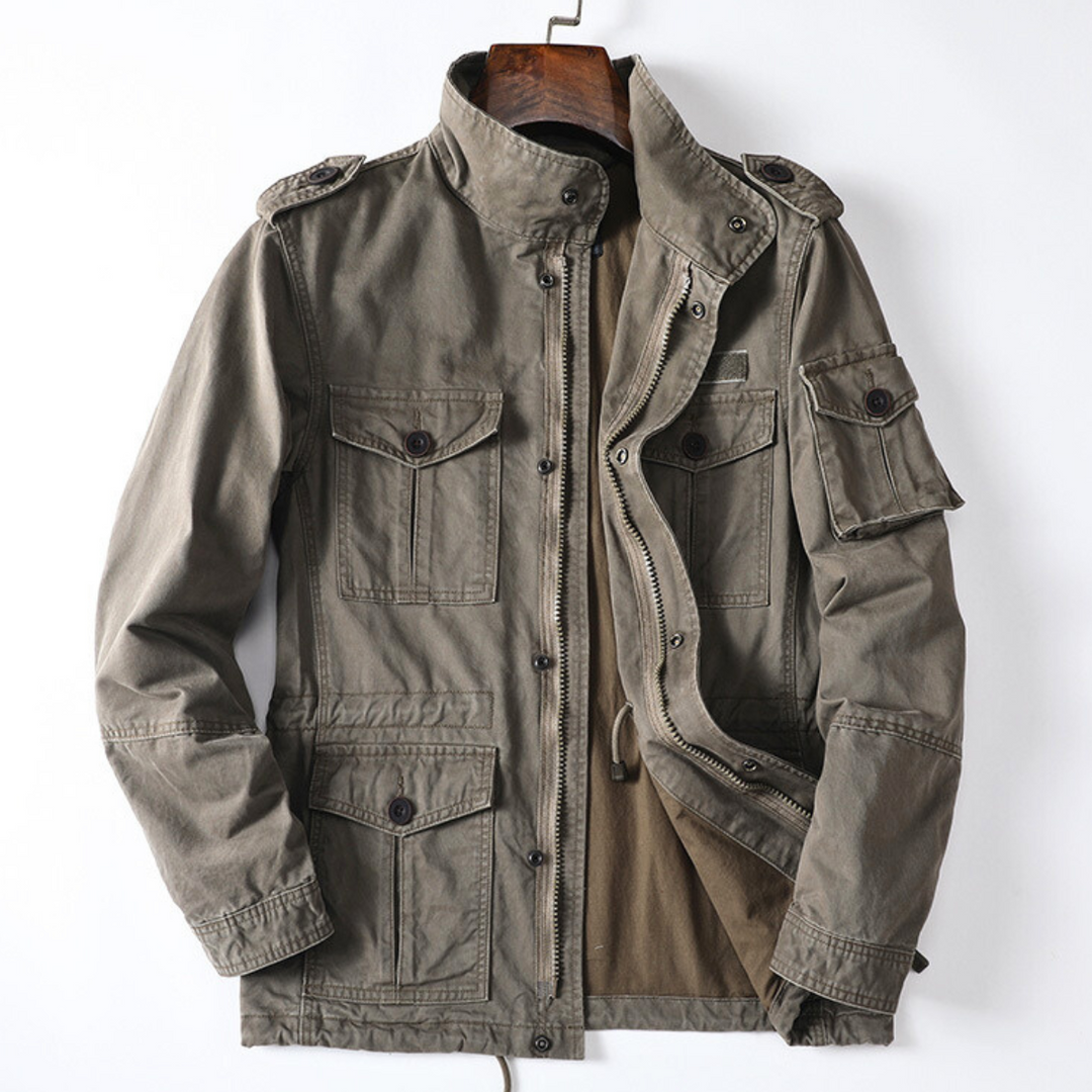 Sergei - Cargo Utility Jacket Stand Collar Long Sleeve