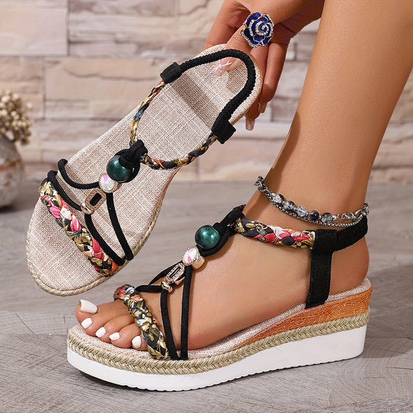 Tasia | Wedge Sandals with Braided Straps