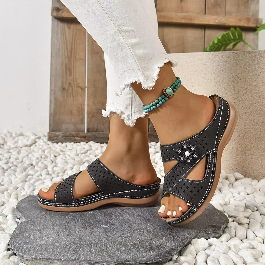Kristine | Orthopedic Flower Casual Wedge Heel Sandals
