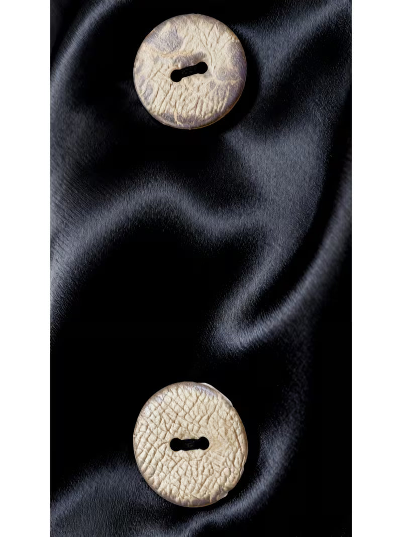 Avelea | Satin Square Neck Blouse with Side Buttons