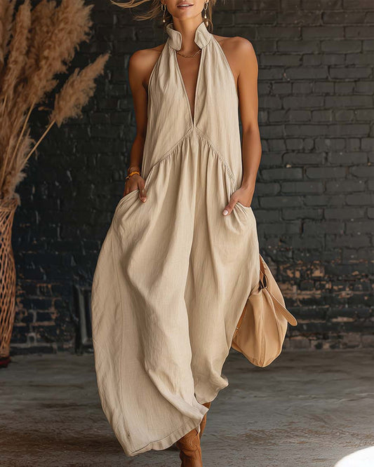 Saorla | Halter Neck Maxi Dress