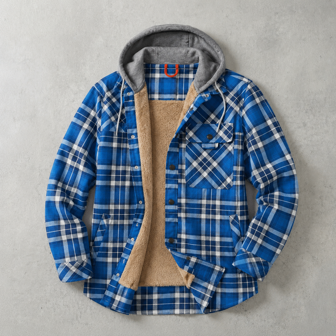 Anderson | Shirt Jacket With Plaid Pattern and Hood