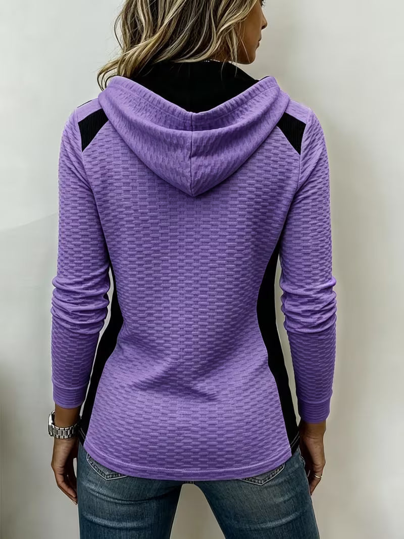 Kalisita | Textured Colorblock Hooded Top
