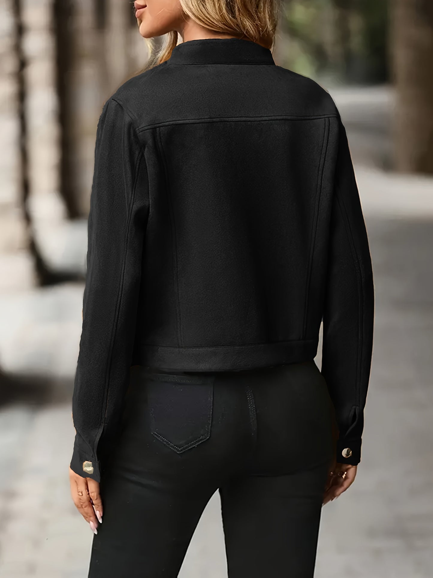 Slavica | Long Sleeve Button Front Jacket