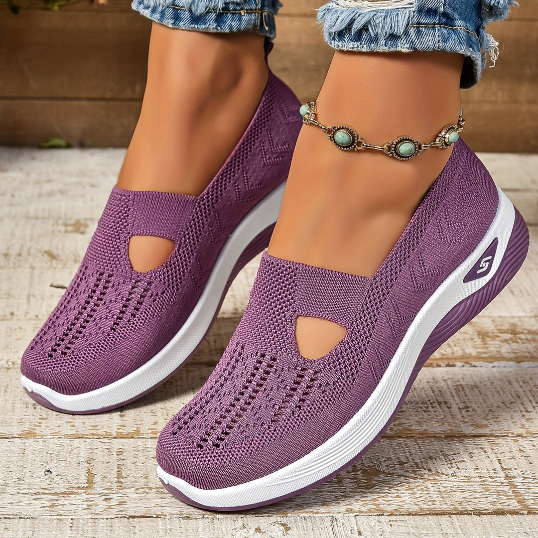 Raquel | Knit Slip-On Sneakers With Cutout Front