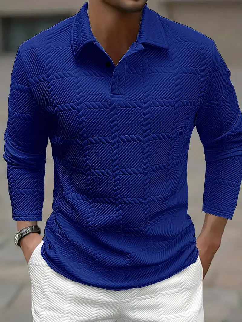 Lorcer | Long Sleeve Button Shirt with Textured Design